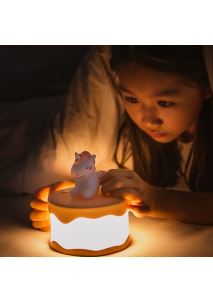 Sevimli Kek Led Gece Işık Gece Lambası Hediye Oyuncak Çocuk Için / Bebek / Çocuk Yatak Odası Başucu Dokunmatik Sensör Silikon Sıcak Beyaz Zaman Anahtarı | Led Gece Işıkları (Yurt Dışından) modelleri