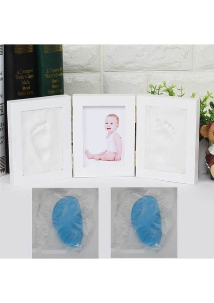 Bebek Fotoğraf Çerçevesi El Ayak Baskı Kalıp Makinesi 3D Dıy Kitleri Yumuşak Kil Inkpad Footprint Parmak Izi Çamur Seti Bebek Hatıra Bebek Hediye | El Ve Ayak Izi Yapımcıları fırsatları