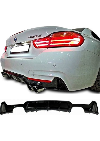 Bmw F32 4 Serisi M Performance Difüzör Piona Black 2014+ Abs Plastik