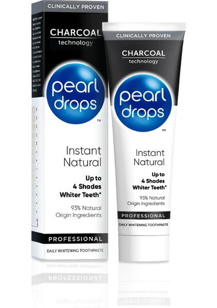 Pearl Drops Instant Natural White Charcoal Organik Diş Macunu 75M