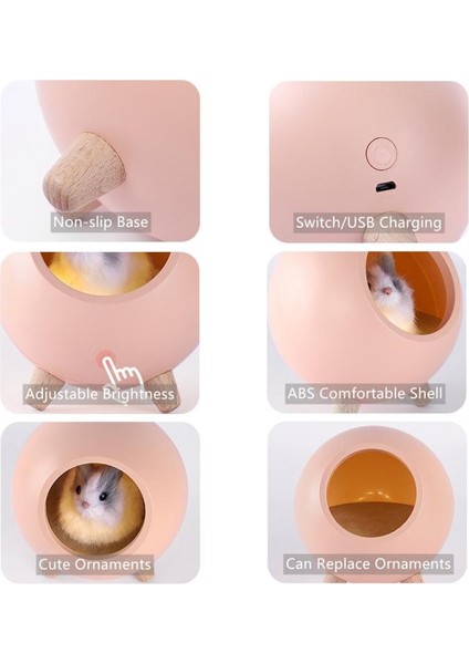 Güzel Küçük Pet House Atmosfer Led Gece Işık Kedi Evi Dokunmatik Karartma Masa Lambası Hediye Çocuk Bebek Yatak Odası Dekorasyon Için | Gece Işıkları (Yurt Dışından) modelleri