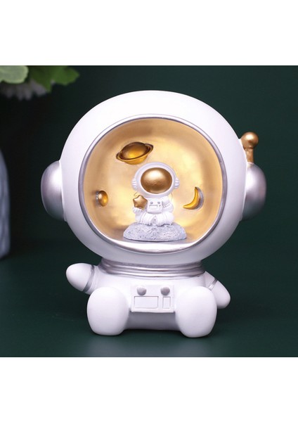 Astronot Spaceman Gece Işık Reçine Aksesuarları Işık Yaratıcı Masa Lambası Işık Hediye Çocuklar Için Bebek Çocuk Odası Dekorasyon | Led Gece Işıkları (Beyaz) (Yurt Dışından)