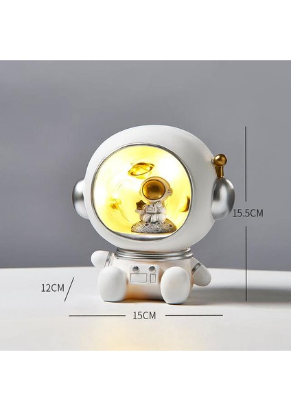 Astronot Spaceman Gece Işık Reçine Aksesuarları Işık Yaratıcı Masa Lambası Işık Hediye Çocuklar Için Bebek Çocuk Odası Dekorasyon | Led Gece Işıkları (Beyaz) (Yurt Dışından) modelleri