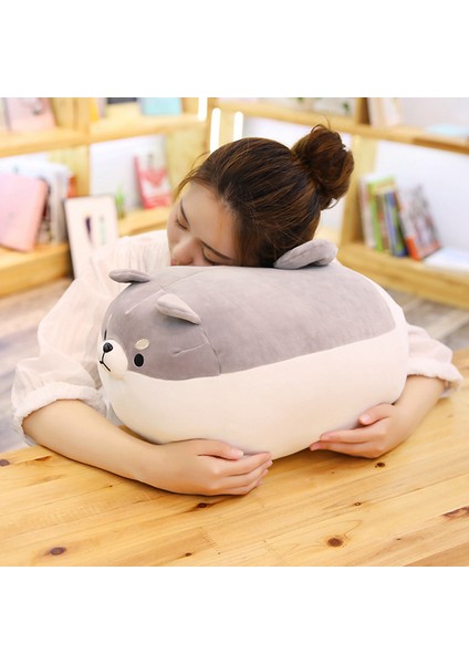 50 Cm Sevimli Shiba Inu Köpek Peluş Oyuncak - Gri (Yurt Dışından)