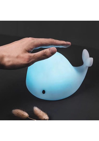 Led Sevimli Balina Gece Işık 7 Renkler Pil Silikon Yumuşak Başucu Dekoratif Işık Bebek Kreş Karikatür Lambası Çocuk Hediye | Led Gece Işıkları (Yurt Dışından) modelleri