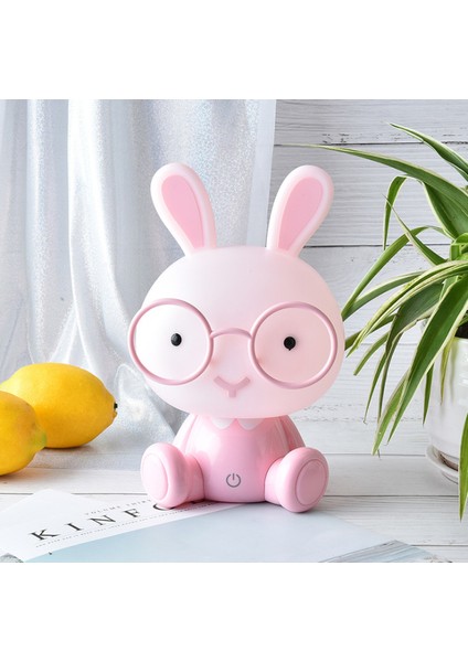 Gözlük Tavşan Gece Lambası Bebek Çocuk Odası Karikatür Led Usb Gece Lambası Noel Hediyesi Çocuk Başucu Ev Dekor Tatil Aydınlatma | Led Gece Işıkları (Pembe) (Yurt Dışından)