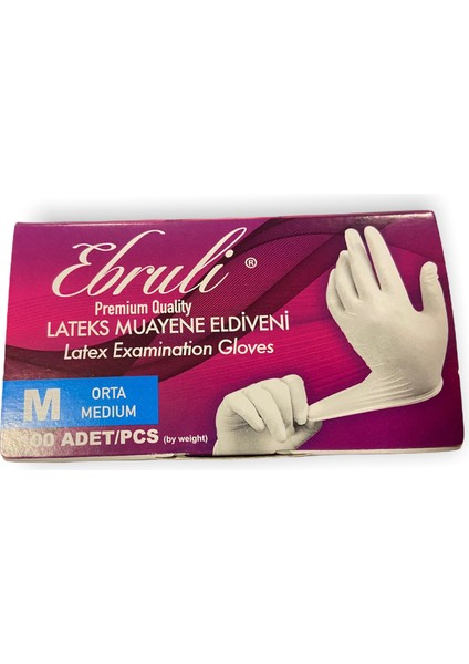 Latex Pudralı (M) Eldiven 100'LÜ