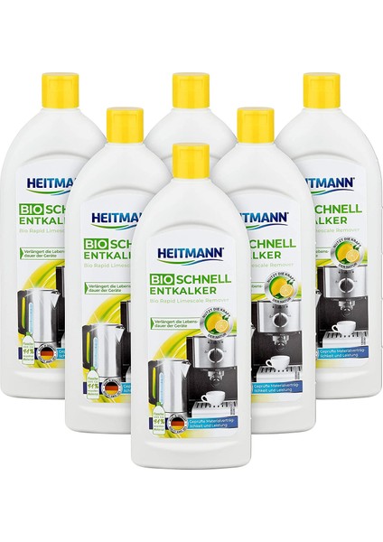 Kahve Makineleri ve Sıcak Su Isıtıcıları Için Kireç Sökücü Sıvı 250ML x 6 Adet