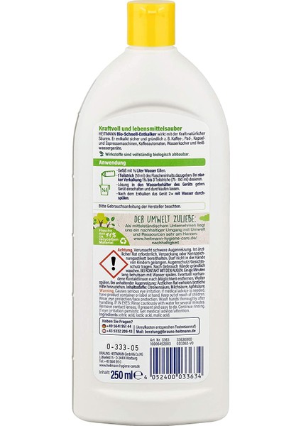 Kahve Makineleri ve Sıcak Su Isıtıcıları Için Kireç Sökücü Sıvı 250ML x 6 Adet fiyatları