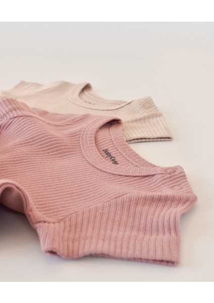 Babycosy Modal 2 Li Kısa Tulum Rose-Açık Pembe-6-9 Ay