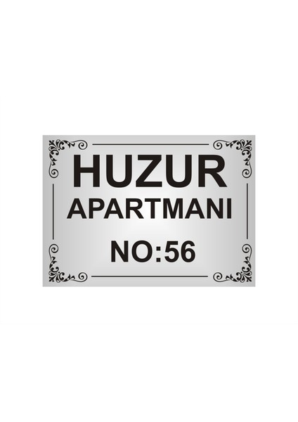 Apartman Isim Tabelası ,apartman Tabelası Apartman Girişi Isimliği ,(Gümüş Renkli Aliminyum Levha)