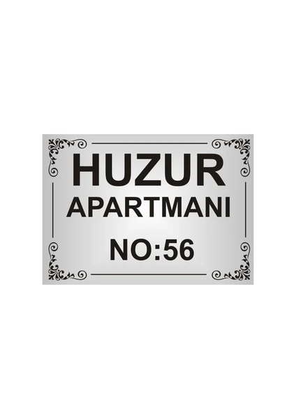 Apartman Isim Tabelası ,apartman Tabelası Apartman Girişi Isimliği ,(Gümüş Renkli Aliminyum Levha)