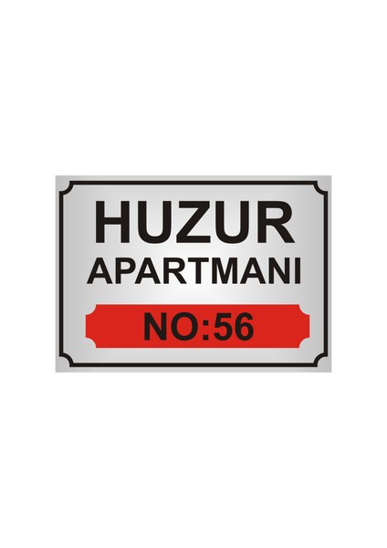 Apartman Isim Tabelası ,apartman Tabelası Apartman Girişi Isimliği ,(Gümüş Renkli Aliminyum Levha)