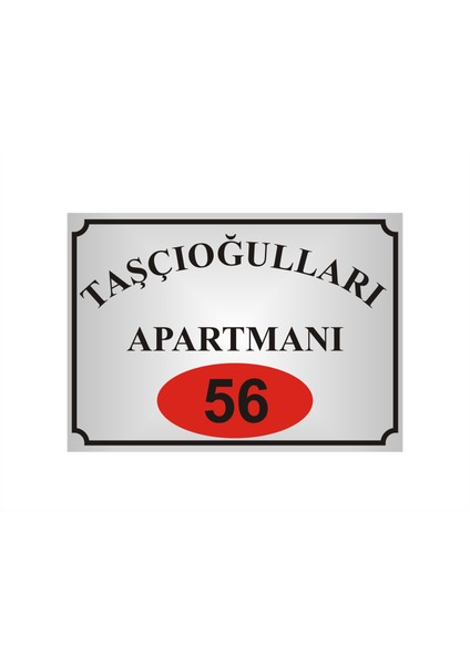 Apartman Isim Tabelası ,apartman Tabelası Apartman Girişi Isimliği ,(Gümüş Renkli Aliminyum Levha)