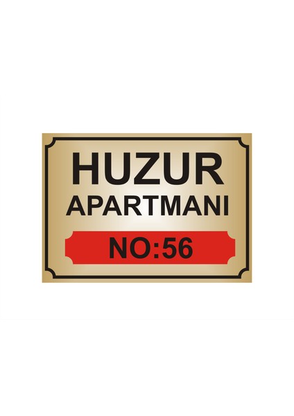 Apartman Isim Tabelası ,apartman Tabelası Apartman Girişi Isimliği ,( Altın Renkli Aliminyum Levha)