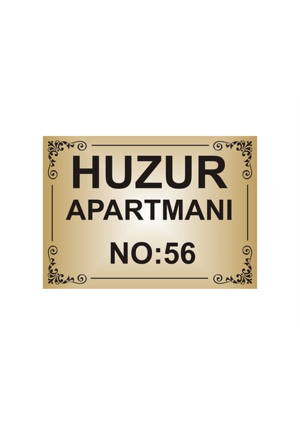 Apartman Isim Tabelası ,apartman Tabelası Apartman Girişi Isimliği ,( Altın Renkli Aliminyum Levha)