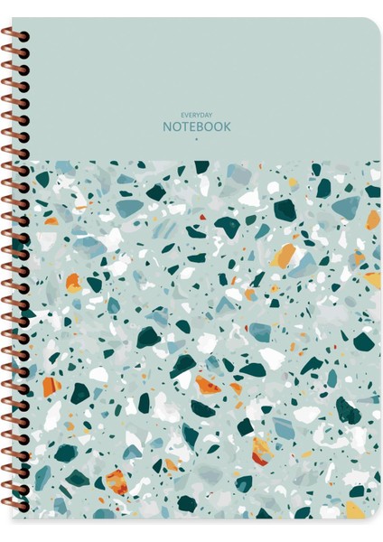 16.5X22.5 Çizgili Defter Terazzo - Yeşil