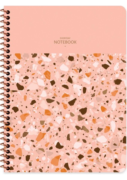 16.5X22.5 Kareli Defter Terazzo - Yavruağzı