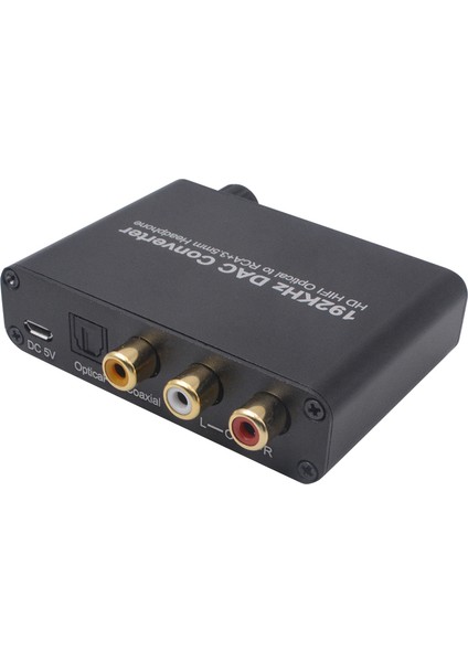 192KHZ Dijital Optik Analog Stereo Dönüştürücü Adaptör Ses Topuzu ile