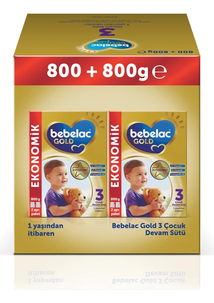 Gold 3 Çocuk Devam Sütü 1600 Gr (800 Gr + 800 Gr) 1 Yaşından Itibaren