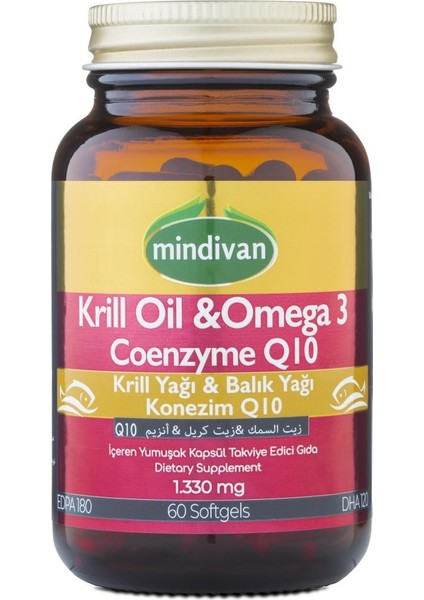 Krill Oil, Omega 3 ve Coenzyme Q10 60 Kapsül