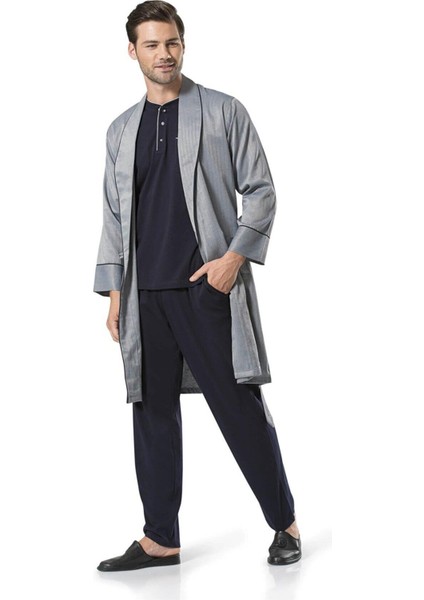 5580 5'li Robdöşambır Pijama Seti - Lacivert