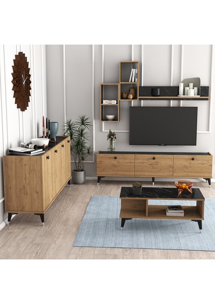 Mtsk2 Mira Tv Ünitesi Raflı Dolaplı Orta Sehpası ve Konsol Takımı /yemek Odası Sepet-Bendir modelleri