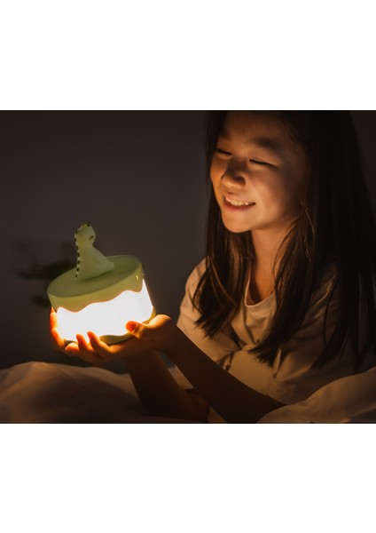 Sevimli Kek Led Gece Işık Gece Lambası Hediye Oyuncak Çocuk Için / Bebek / Çocuk Yatak Odası Başucu Dokunmatik Sensör Silikon Sıcak Beyaz Zaman Anahtarı | Led Gece Işıkları (Yurt Dışından) fırsatları