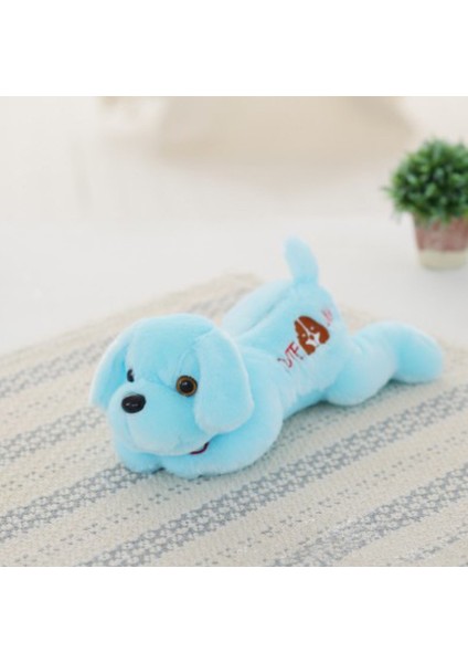32 Cm Parlayan Köpek Peluş Oyuncak - Mavi (Yurt Dışından)
