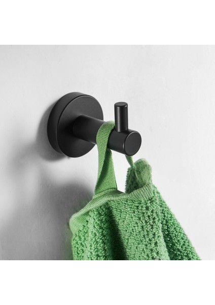 Modern Banyo Siyah Donanım Seti 304 Paslanmaz Çelik Havlu Askesi Kağıt Havlu Tutucu Havlu Bar Kanca Banyo Aksesuarları | Banyo Donanım Setleri (Yurt Dışından)