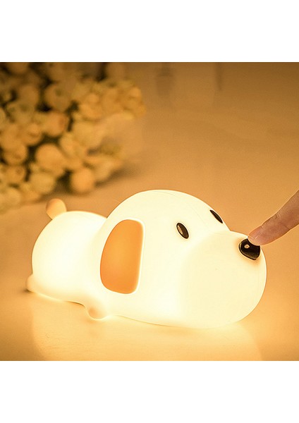 Karikatür Led Gece Işık Silikon Dokunmatik Dim Köpek Yavru Lambası Usb Şarj Edilebilir Bebek Uyku Lambası Zamanlayıcı İle Çocuk Hediye | Led Gece Işıkları (Yurt Dışından) fiyatları