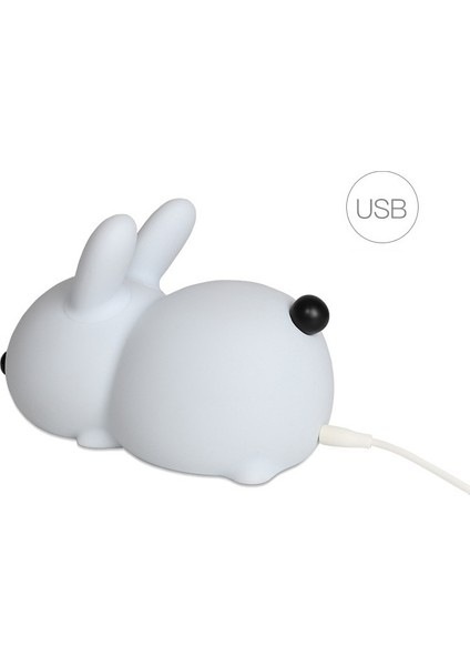 Tavşan Led Gece Işık Silikon Hayvan Karikatür Kısılabilir Lamba Usb Şarj Edilebilir Çocuklar Çocuklar Için Bebek Hediye Başucu Yatak Odası | Led Gece Işıkları (Yurt Dışından) fiyatları
