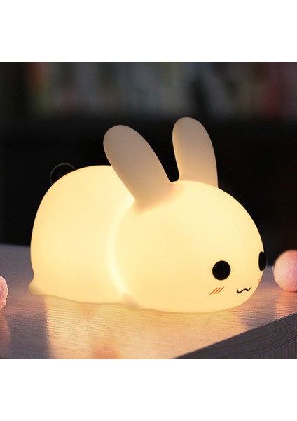 Tavşan Led Gece Işık Silikon Hayvan Karikatür Kısılabilir Lamba Usb Şarj Edilebilir Çocuklar Çocuklar Için Bebek Hediye Başucu Yatak Odası | Led Gece Işıkları (Yurt Dışından) modelleri