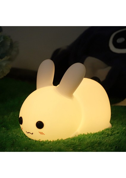 Tavşan Led Gece Işık Silikon Hayvan Karikatür Kısılabilir Lamba Usb Şarj Edilebilir Çocuklar Çocuklar Için Bebek Hediye Başucu Yatak Odası | Led Gece Işıkları (Yurt Dışından) fırsatları