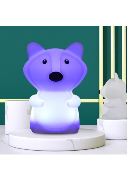 Tilki Lambası Usb Karikatür Silikon Rgb Çocuklar Çocuklar Için Led Gece Işık Bebek Hediye | Led Gece Işıkları (Yurt Dışından) fiyatları