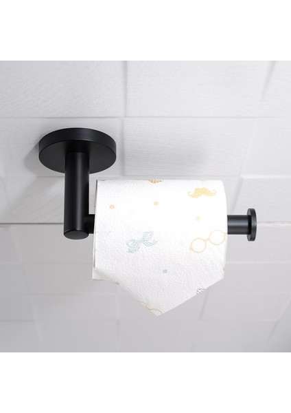 Mat Siyah Havlu Askısı Banyo Kanca Donanım Set Havlu Bar Sabunluk Havlu Yüzük Tuvalet Fırçası Kağıt Tutucu Banyo Aksesuarları | Banyo Donanım Setleri (Yurt Dışından)