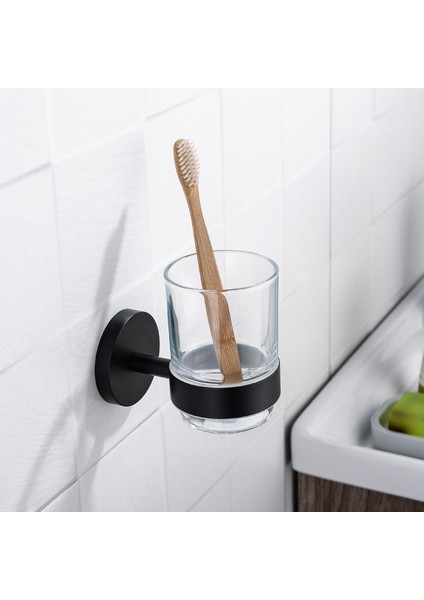 Mat Siyah Havlu Askısı Banyo Kanca Donanım Set Havlu Bar Sabunluk Havlu Yüzük Tuvalet Fırçası Kağıt Tutucu Banyo Aksesuarları | Banyo Donanım Setleri (Yurt Dışından)