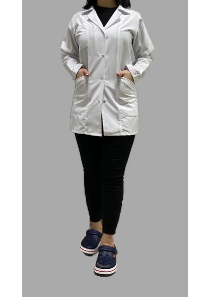 Beyaz Önlük Kısa - Doktor Önlüğü - Labaratuvar Önlüğü - Öğretmen Önlüğü