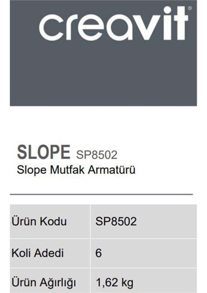 SP8502 Slope Mutfak Armatürü SP8502