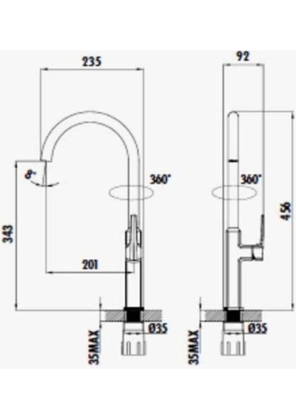 SP8502 Slope Mutfak Armatürü SP8502