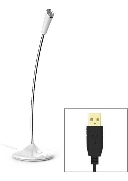 Bk Masaüstü Gooseneck Ayarlanabilir USB Kablolu Sesli Mikrofon