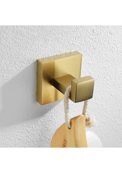 Altın Fırçalanmış Banyo Aksesuarları Donanım Seti Havlu Bar Raylı Tuvalet Kağıdı Tutucu Havlu Askısı Kanca Sabunluk Tuvalet Fırçası | Banyo Donanım Setleri