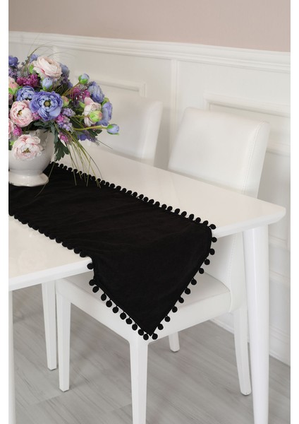 Ponponlu Runner 90X30,SIYAH,R-20