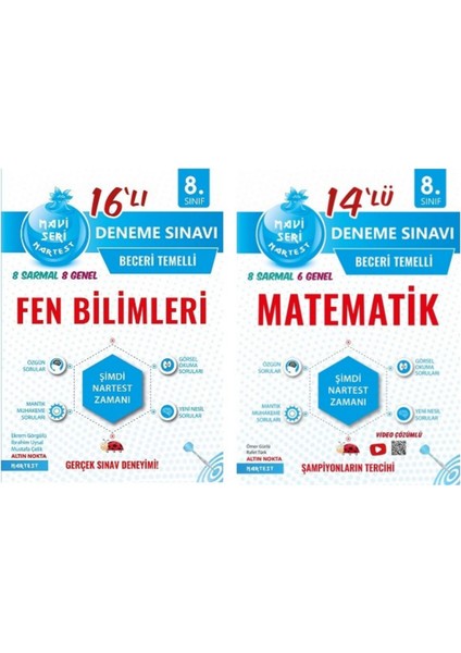 8. Sınıf Nartest (Mavi Seri) Matematik Fen Bilimleri LGS Deneme Seti