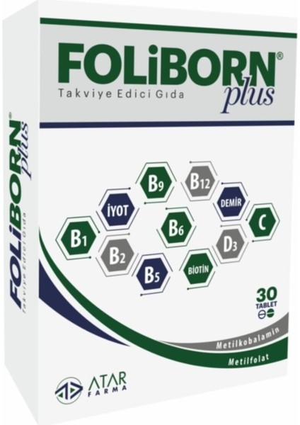 Foliborn Plus Takviye Edici Gıda 30 Tb.