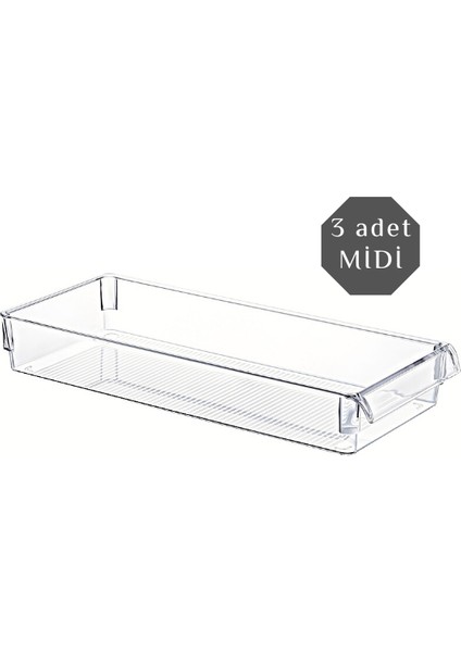 Midi New Clear Buzdolabı & Dolap İçi Düzenleyici Organizer 3 Adet