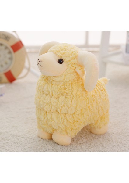 35 Cm Simülasyon Peluş Koyun Oyuncak - Sarı (Yurt Dışından)