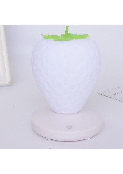 Dokunmatik Dim Led Gece Işık Silikon Çilek Nightlight Bebek Çocuk Çocuklar Için Usb Başucu Lambası Hediye Yatak Odası Dekorasyon | Led Gece Işıkları (Beyaz)