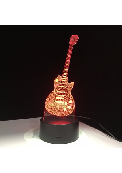 3D Elektro Gitar Led Lamba Usb Masa Lambası Bebek Uyku Gece Işık Müzik Uzaktan Kumanda Çocuk Hediyeler | Led Gece Işıkları fiyatları