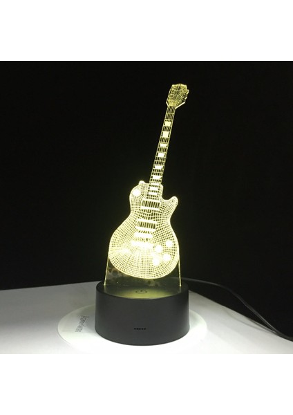 3D Elektro Gitar Led Lamba Usb Masa Lambası Bebek Uyku Gece Işık Müzik Uzaktan Kumanda Çocuk Hediyeler | Led Gece Işıkları fırsatları